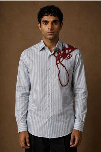 Rohit Doshi Stripe Tease Cotton Shirt 