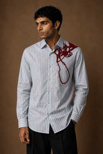Rohit Doshi Stripe Tease Cotton Shirt 