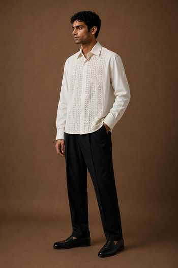 Rohit Doshi Lace In Place Cotton Shirt 