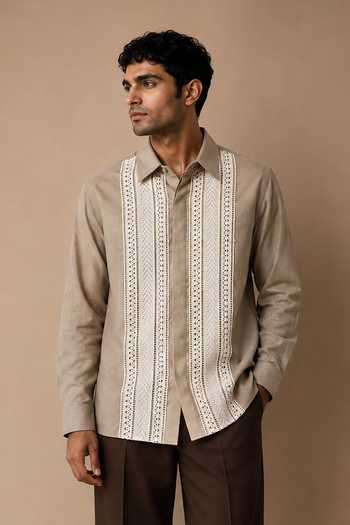 ROHIT DOSHI Lacescape Cotton Shirt 