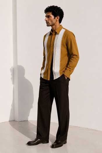 ROHIT DOSHI Honey Mustard Cotton Shirt 