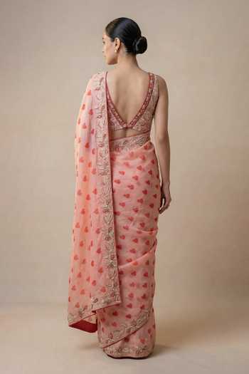 Ellemora Fashions Embroidered Border Saree & Blouse Set 