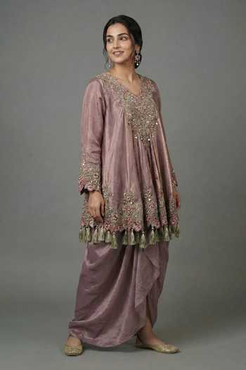 Ellemora Fashions The Sultana Embroidered Silk Top & Skirt Set 