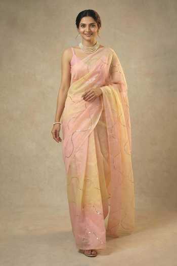 Ellemora Fashions Pastel Horizons Ombre Saree & Blouse Set 