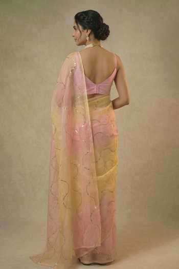 Ellemora Fashions Pastel Horizons Ombre Saree & Blouse Set 