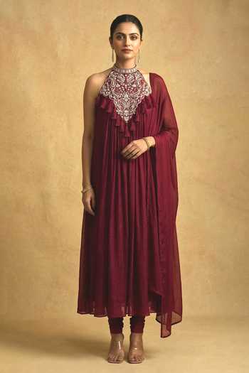 Ellemora Fashions The Empress Embroidered Anarkali Set 