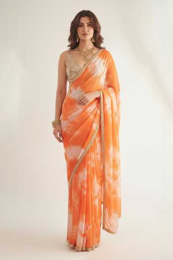 Ellemora Fashions The Saffron Skies Organza Saree Set 