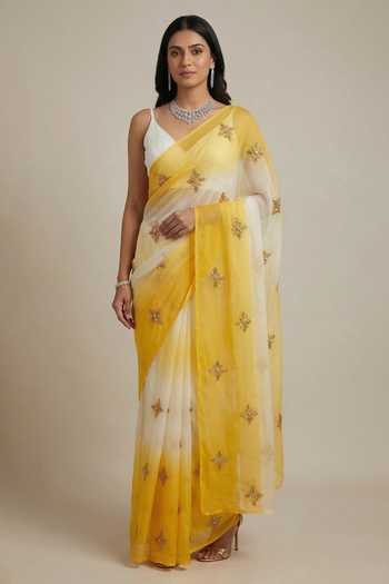 Ellemora Fashions Sunlit Whisper Ombre Saree Set 