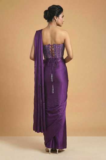 Ellemora Fashions Twilight Pre-Draped Saree & Blouse Set 