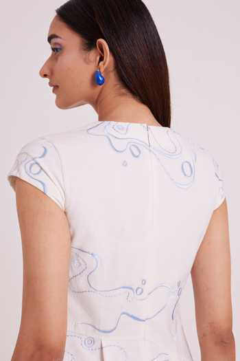 Shop MADDER MUCH Ivory , Handloom V-neck Perito Drift Midi Dress Online at Aza Fashions Shop_MADDER MUCH_Ivory , Handloom V-neck Perito Drift Midi Dress _Online_at_Aza_Fashions