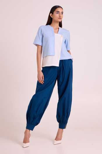 MADDER MUCH Shelly Panelled Blue Top & Pant Set 