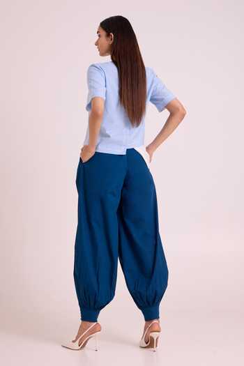 MADDER MUCH Shelly Panelled Blue Top & Pant Set 
