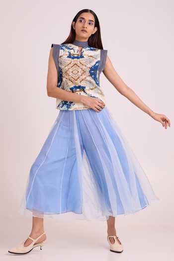 MADDER MUCH Niloy Drift Away Draped Skirt With Square Top 