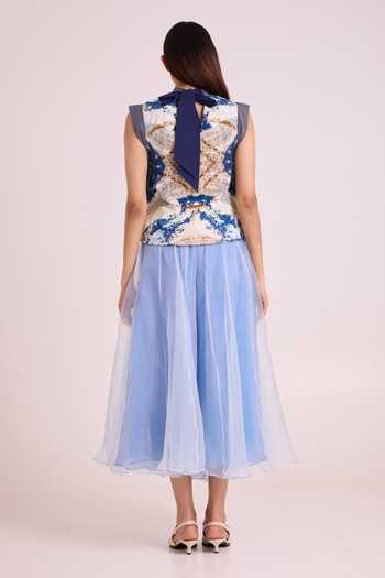MADDER MUCH Niloy Drift Away Draped Skirt With Square Top 