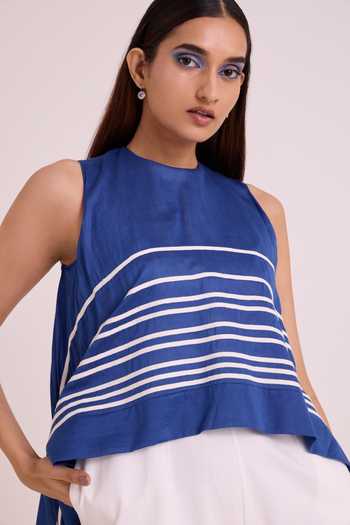 MADDER MUCH Blue Idris Horizon Drift Jumpsuit at Aza Fashions MADDER MUCH_Blue Idris Horizon Drift Jumpsuit _at_Aza_Fashions