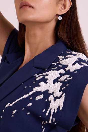 Buy MADDER MUCH White Handloom , Collared Laguna Tidal Blazer Dress With Bustier Buy_MADDER MUCH_White Handloom , Collared Laguna Tidal Blazer Dress With Bustier