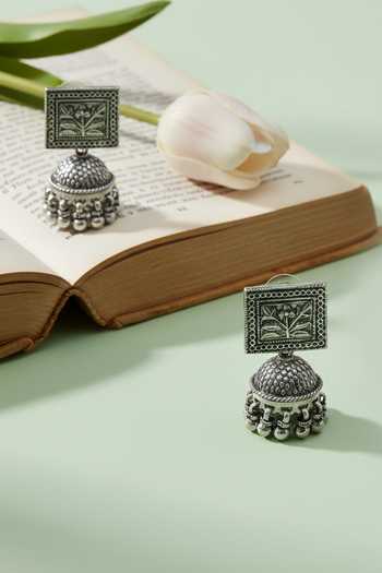 Sangeeta Boochra Handcrafted Oxidised Heritage Jhumkas 
