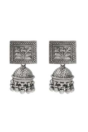 Sangeeta Boochra Handcrafted Oxidised Heritage Jhumkas 