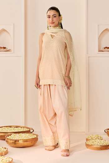 Sheetal Batra Miral Carnation Pink Short Kurta Set 