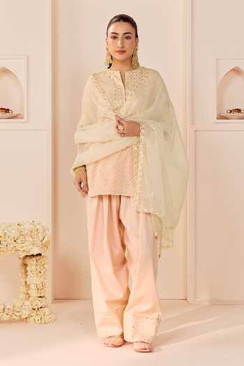 Sheetal Batra Anaisha Carnation Pink Short Kurta Salwar Set 