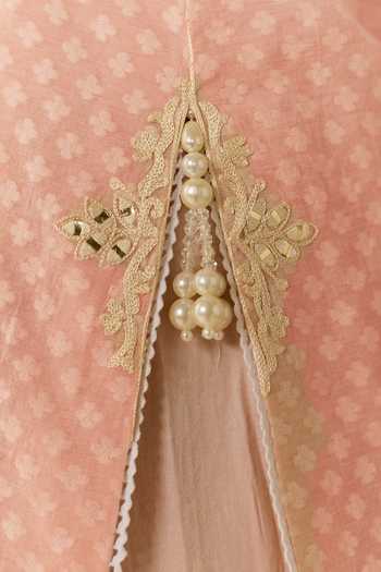 Sheetal Batra_Pink Chanderi Silk, Cotton, Silk, Anaisha Carnation Short Kurta Salwar Set _at_Aza_Fashions