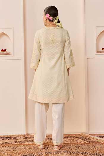 Sheetal Batra Reem Daisy Ivory Short Choga Kurta Salwar Set 