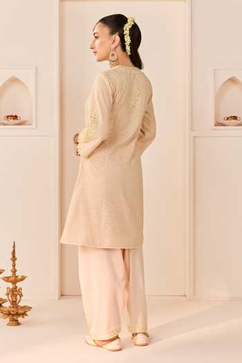 Sheetal Batra Reem Carnation Pink Short Choga Kurta Salwar Set 