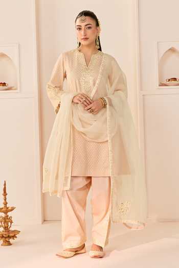 Sheetal Batra Reem Carnation Pink Short Choga Kurta Salwar Set 
