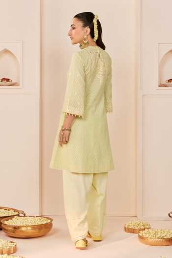 Sheetal Batra Nida Mint Green Short Choga Kurta Set 