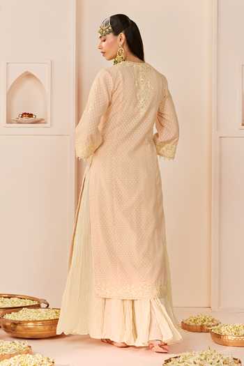 Sheetal Batra Ruhani Carnation Pink Long Kurta Skirt Set 
