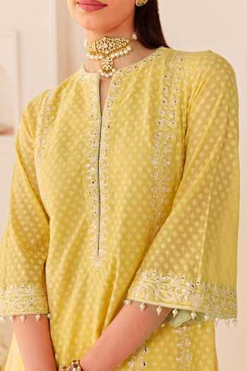 Buy Sheetal Batra Yellow , Chanderi, Cotton, Organza Firdaus Woven Choga Kurta Salwar Set Online at Aza Fashions Buy_Sheetal Batra_Yellow , Chanderi, Cotton, Organza Firdaus Woven Choga Kurta Salwar Set _Online_at_Aza_Fashions