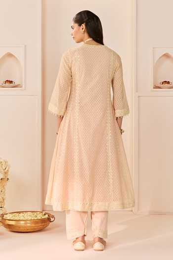 Sheetal Batra Firdaus Carnation Pink Choga Kurta Set 