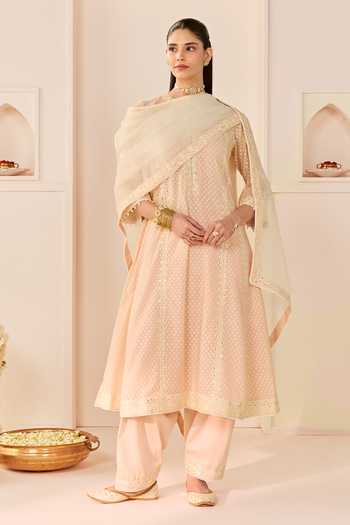 Sheetal Batra Firdaus Carnation Pink Choga Kurta Set 