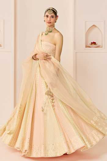 Buy Sheetal Batra Pink Chanderi , Organza Bandeau Umaiza Carnation Lehenga Blouse Set Online at Aza Fashions Buy_Sheetal Batra_Pink Chanderi , Organza Bandeau Umaiza Carnation Lehenga Blouse Set _Online_at_Aza_Fashions