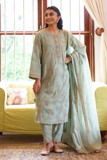 Summer By Priyanka Gupta Teal Vrinda Dori Kurta Set 