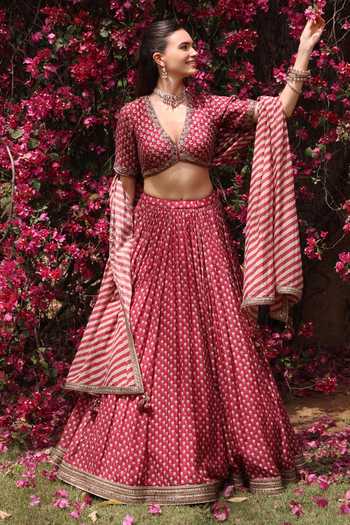 Summer By Priyanka Gupta Anargul Mul Chanderi Lehenga Set 