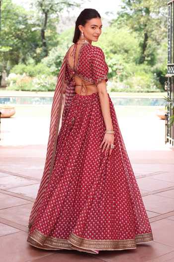 Summer By Priyanka Gupta Anargul Mul Chanderi Lehenga Set 