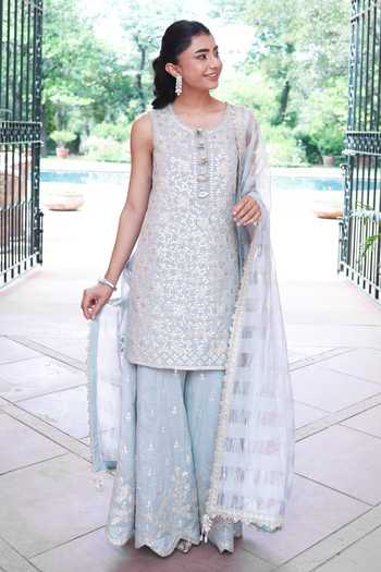 Summer By Priyanka Gupta Ice Blue Elena Sharara Set 