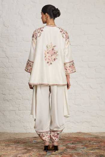 Sue Mue Serene Embroidered Kurta & Draped Salwar Set 
