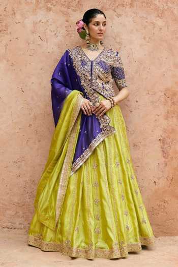 Vinita Bhansali Kaira Embroidered Waistcoat Lehenga Set 