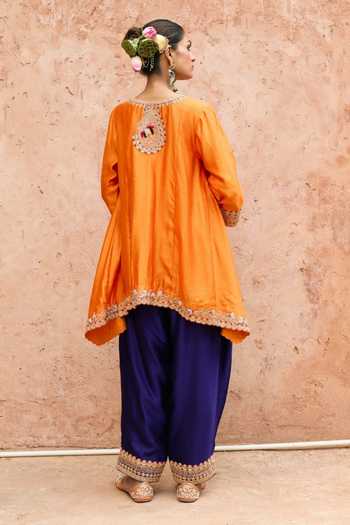 Vinita Bhansali Aarika Embroidered Short Kurta Salwar Set 