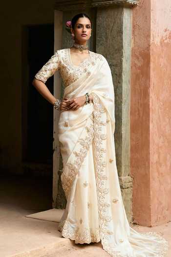 Vinita Bhansali Mahira Silk Embroidered Saree With Blouse 