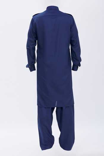 Manish Nagdeo Cotton Silk Pathani Kurta Set For Kids