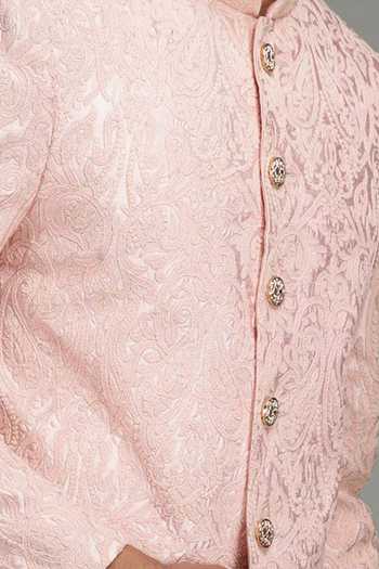 Chatenya Mittal Embroidered Silk Sherwani Set For Kids