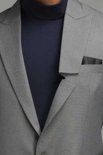 Chatenya Mittal Asymmetric Lapel Grey Blazer For Kids