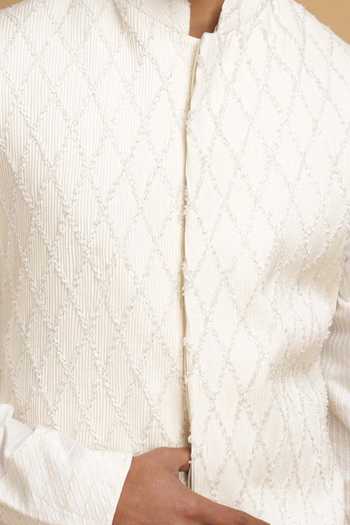 Chatenya Mittal Pintuck Embroidered Nehru Jacket For Kids