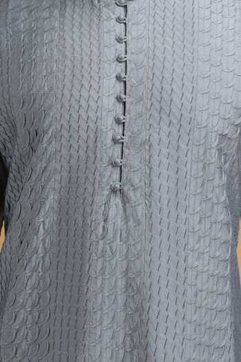Chatenya Mittal Grey Embroidered Kurta & Pant Set For Kids
