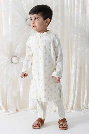 Tiber Taber Foil Print Kurta & Pyjama Set 