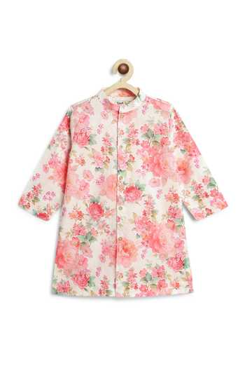 Buy Tiber Taber Cream Cotton Floral Print Kurta And Pant Set Buy_Tiber Taber_Cream Cotton Floral Print Kurta And Pant Set