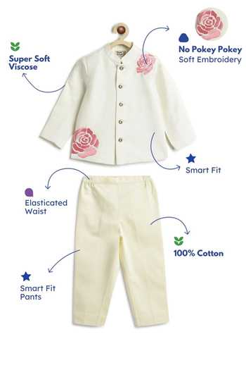Shop_Tiber Taber_Cream Viscose Embroidery Bandhgala And Pant Set _Online_at_Aza_Fashions